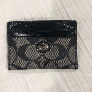 Coach 4 card black wallet